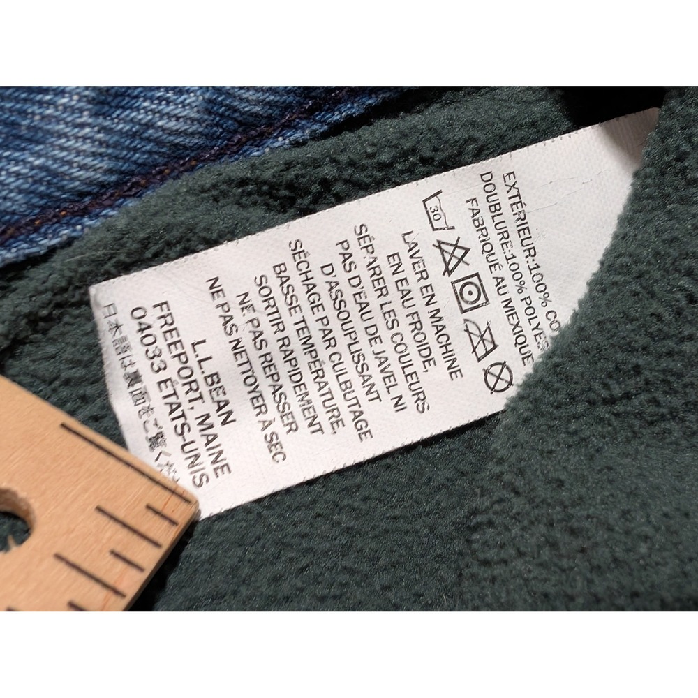 LL Bean Jeans Mens 46x28 Blue Relaxed Fit Fleece Lined Denim Pants Workwear Warm - Picture 3 of 6